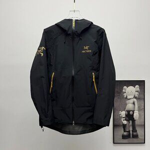 Arc'teryx Black and Gold Beta SL Hooded Jacket Unisex